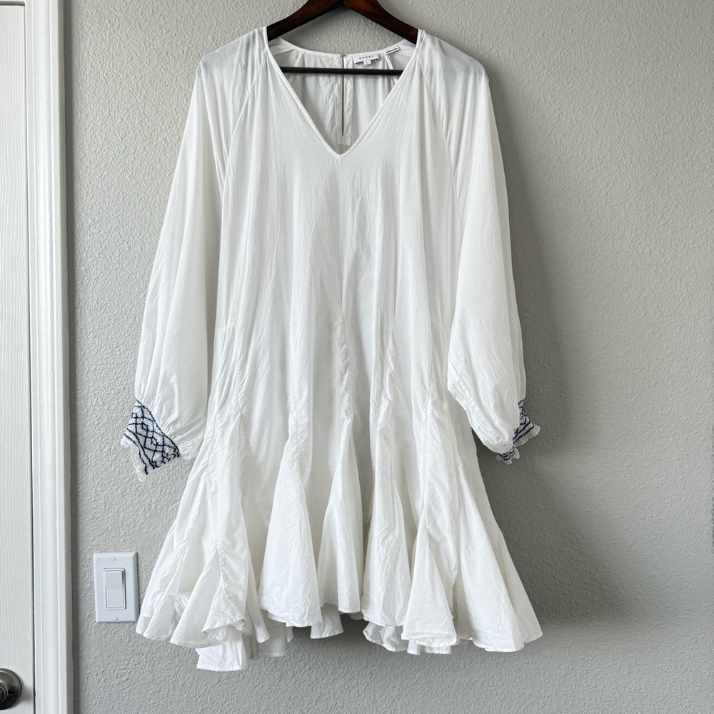 Rhode Women’s Boho Fairy Cottage‎ Core Cotton puff embroidered Sleeve Large - Picture 3 of 16